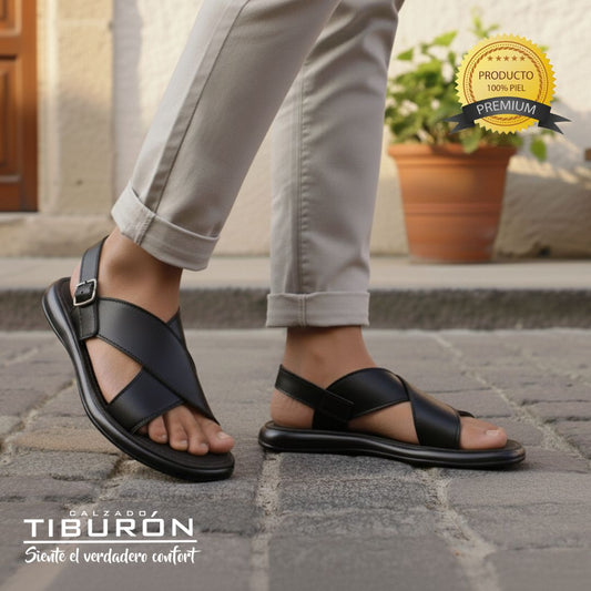 CALZADO TIBURON® HUARACHES CRUZADOS SUAVES HOMBRE