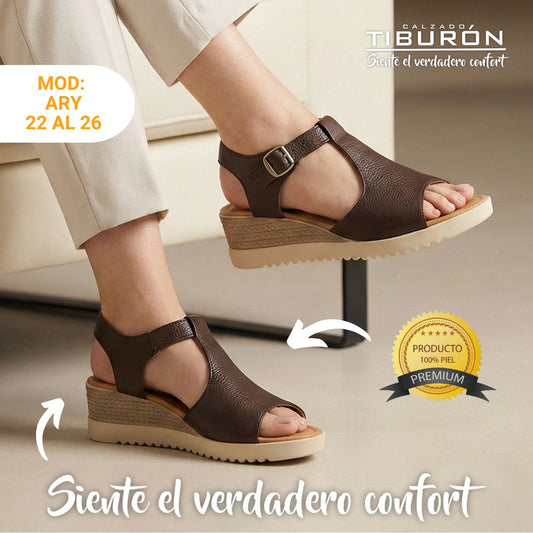 CALZADO TIBURON® SANDALIAS SUAVES DE PIEL PARA MUJER - ARY