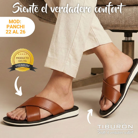 CALZADO TIBURON® SANDALIAS SUAVES DE PIEL PARA MUJER - PANCHI