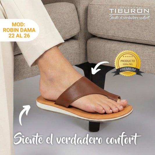 CALZADO TIBURON® SANDALIAS SUAVES DE PIEL PARA MUJER - ROBIN