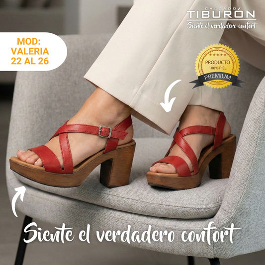 CALZADO TIBURON® SANDALIAS SUAVES DE PIEL PARA MUJER - VALERIA