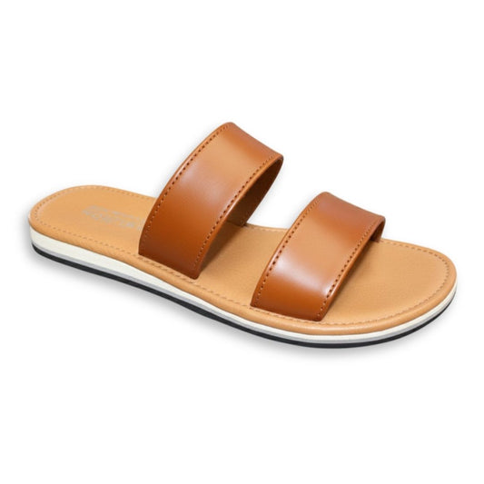 CALZADO TIBURON® SANDALIAS SUAVES DE PIEL PARA MUJER - 2 BANDAS