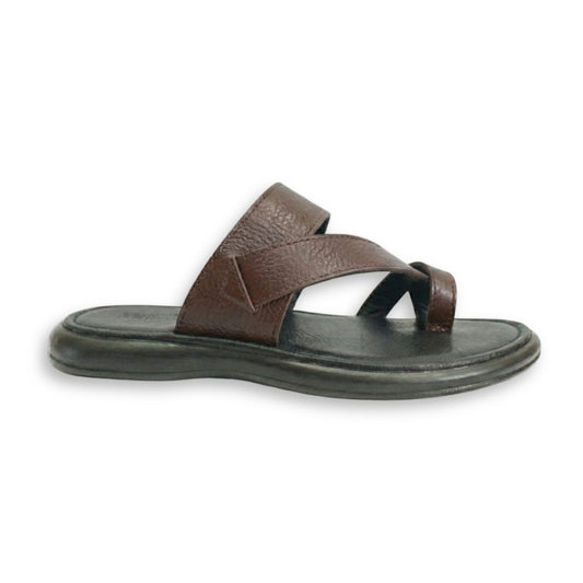 CALZADO TIBURON® SANDALIAS SUAVES DE PIEL PARA HOMBRE - BANDA Y ANILLO